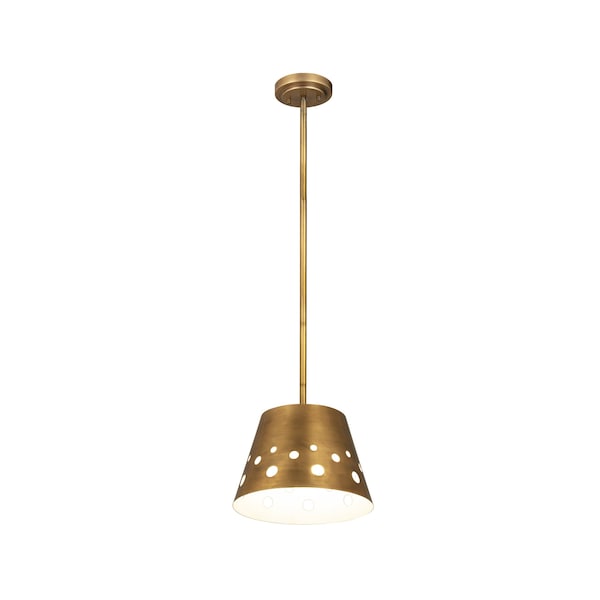 Katie 1 Light Chandelier, Rubbed Brass & Rubbed Brass